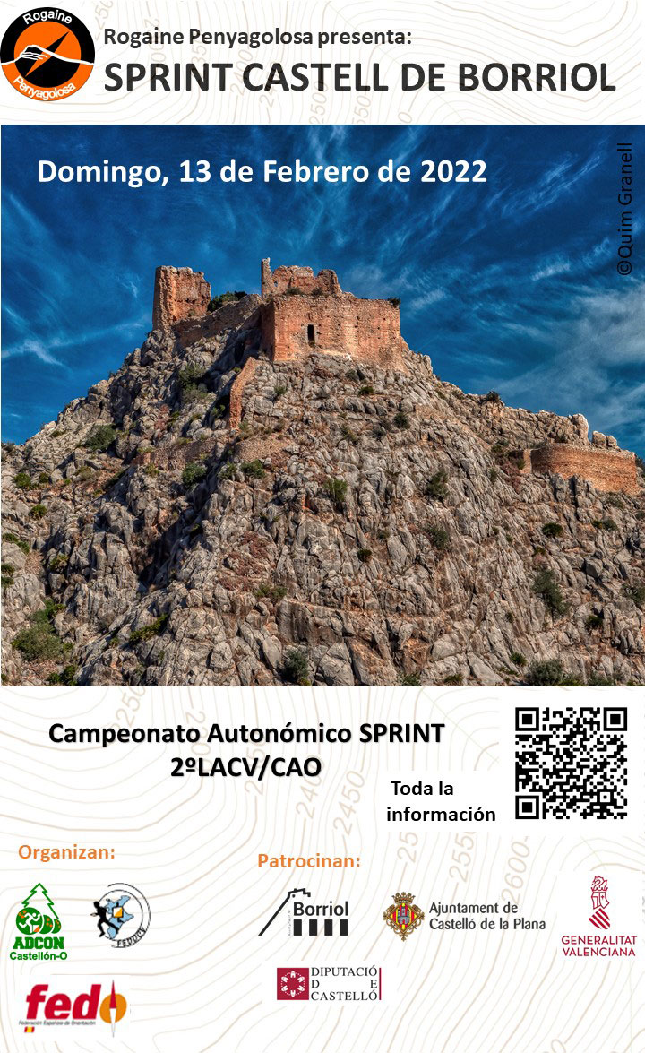 2ª prueba Liga Autonómica Comunidad Valenciana de Orientación 2022 - Campeonato Autonómico de Sprint: Castillo de Borriol